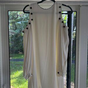 Alexis cold shoulder Claudette dress white black button detail size m